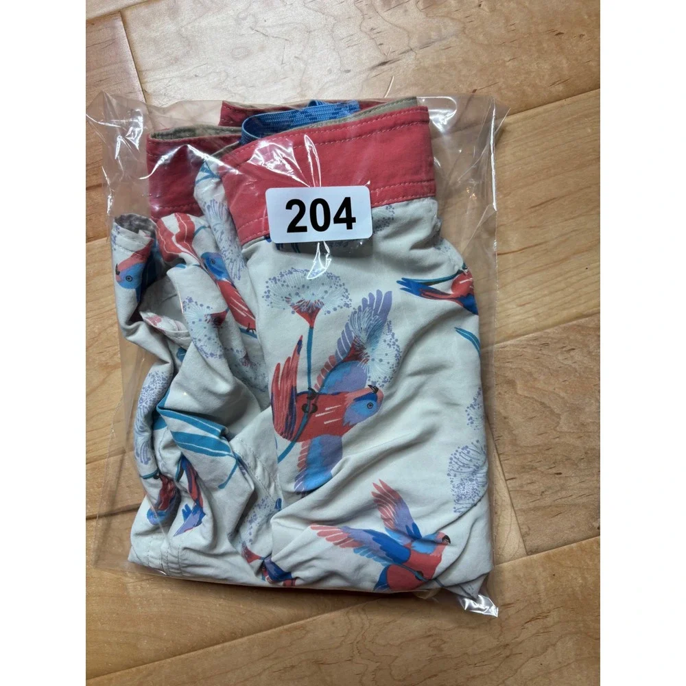Patagonia Board Shorts Mens 36‎ White Bird Print Recycled Nylon Swim Trunks